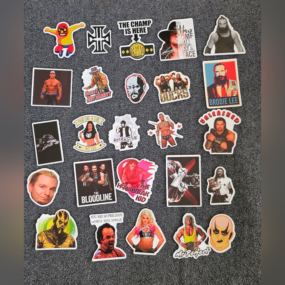 WWE themed stickers,  wrestling, 25pc, Journaling stationary undertaker